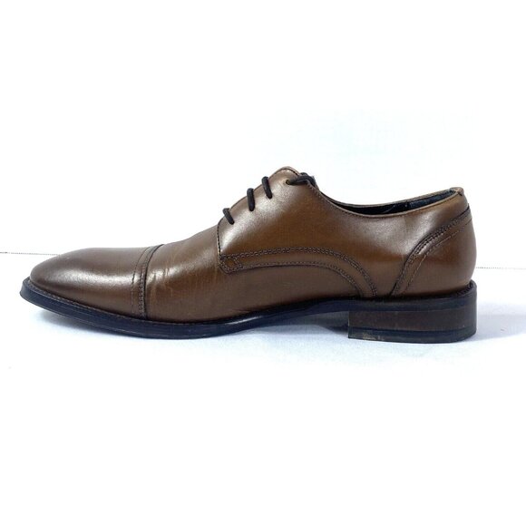 Kenneth Cole Men\'s Cognac Brown Cap Toe Oxford w/ Flex Lace-Up Dress Shoes 9.5 main image 12